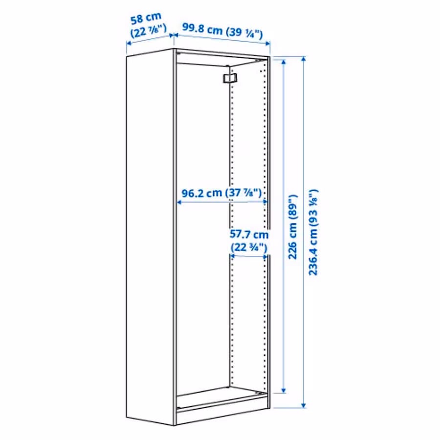 هيكل دولاب ملابس, أبيض