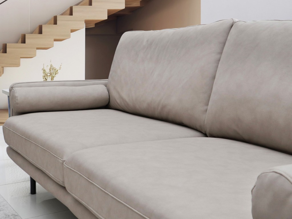 تورينو كنب ثلاثي جلد بيج غامق وودي